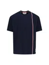 Thom Browne Tricolor Detail T-shirt In Blue
