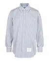 Thom Browne Straight Fit Shirt In University Stripe Oxford In Multi
