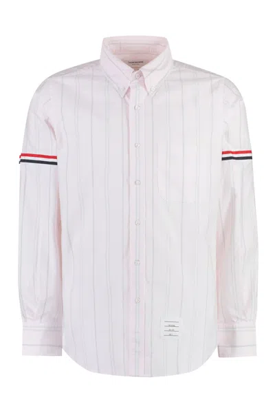 Thom Browne Tricolor Striped Cotton Shirt For Men In Pink