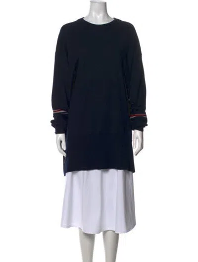 Pre-owned Thom Browne Tricolor Virgin Wool Sweater In Blue