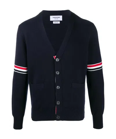 Thom Browne Tricolour 4-bar Cardigan In Blue