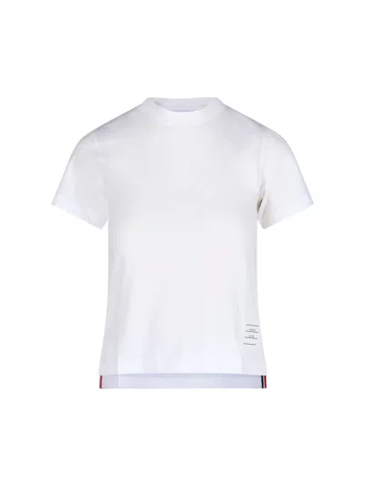 Thom Browne Crew-neck T-shirt Ribbed Side Slit In White