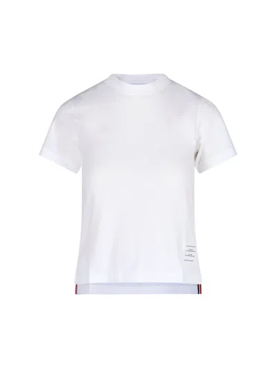 Thom Browne Tricolour Back Detail T-shirt In White