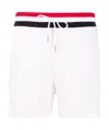 Thom Browne Tricolour-waistband Seersucker Shorts In White