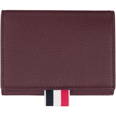 Thom Browne Trifold Wallet In Burgundy