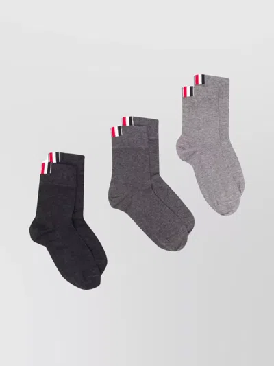 THOM BROWNE TRIO OF ANKLE-LENGTH SOCKS