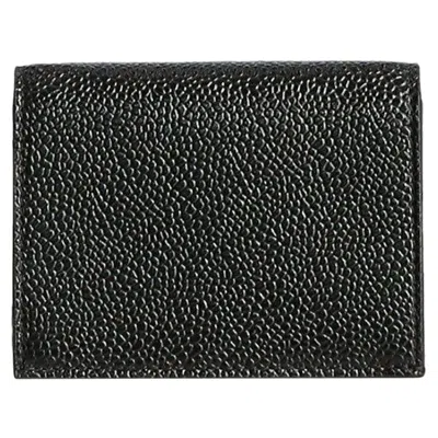 Thom Browne Triple Stripe Folded Double Card Holder In Black