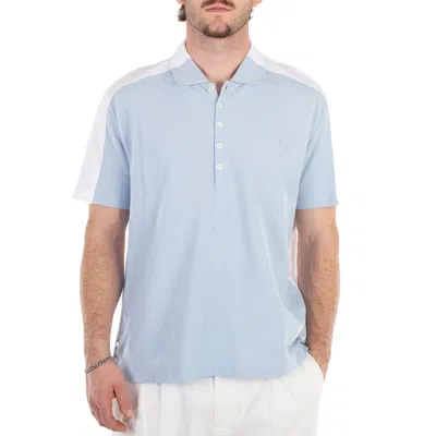 Thom Browne Trompe Colorblock Trompe L'oeil Short Sleeve Polo Shirt In Blue