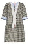 Thom Browne Trompe L'oeil Mixed Media Shift Dress In Multi