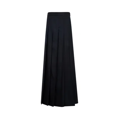 Pre-owned Thom Browne Trouser Length Pleated Skirt In Super 120's Twill 'navy' | Blue | Women's Size 40