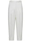 Thom Browne High Waisted Straight Leg Trouser In Organic Cotton Canvas