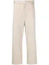 Thom Browne Tailored Cropped Twill Trousers In Brown