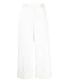 Thom Browne Women High Waisted Straight Leg Trouser In Organic Cotton Canvas