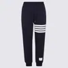 Thom Browne Tapered Striped Loopback Cotton-jersey Sweatpants In Blue