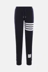 Thom Browne Intarsia Stripes Cotton Sweatpants In Blue
