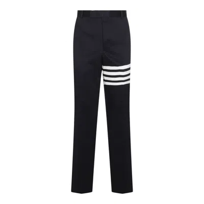 Thom Browne Navy Blue Cotton Pants