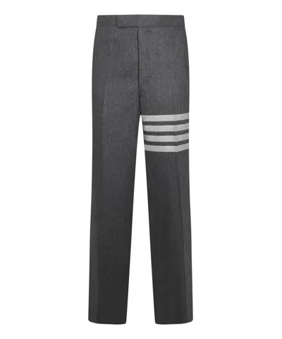 Thom Browne 4-bar Straight-leg Cotton Trousers In Grey