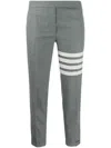 Thom Browne 4-bar Tailored Cropped Pants In Grey