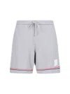 Thom Browne Logo Jogger Shorts In Grey