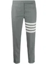 Thom Browne 4-bar Tailored Cropped Pants In Grey