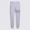 Thom Browne Solid Loopback Overdyed 4-bar Sweatpants In Gray