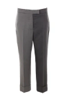 Thom Browne Classic Funmix Wool Twill Trousers In Med Grey