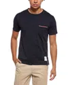 Thom Browne Crew-neck T-shirt With Side Slits And Pocket In Blue
