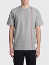 Thom Browne Grey Rwb Stripe-print Cotton T-shirt In Gray