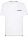 Thom Browne White Classic Crew Neck Cotton T-shirt In White