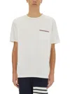 Thom Browne White Classic Crew Neck Cotton T-shirt In White