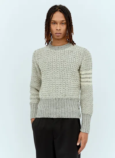 Thom Browne Tuck Stitch Knit Sweater In Grey