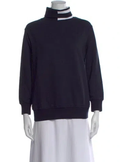 Pre-owned Thom Browne Turtleneck Long Sleeve Sweatshirt In Blue