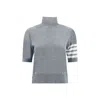 Thom Browne Turtleneck Short-sleeve Jumper In Gray
