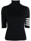 Thom Browne Fine Merino Wool Short-sleeve Turtleneck Sweater