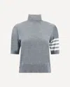 Thom Browne Turtleneck Short-sleeve Jumper In Gray