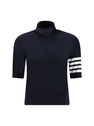 Thom Browne '4-bar' Black Wool Turtleneck Sweater