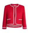 Thom Browne Tweed Cardigan In Red