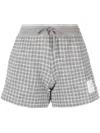 Thom Browne Cotton Tweed Drawstring Shorts In Grey