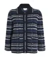 Thom Browne Inlay Tweed Jacquard Jacket In Navy