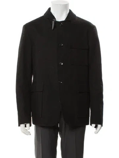 Pre-owned Thom Browne Tweed Fisherman Shawl Utility Jacket In Gray