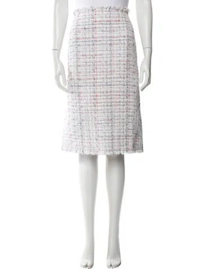 Pre-owned Thom Browne Tweed Knee-length Skirt In White
