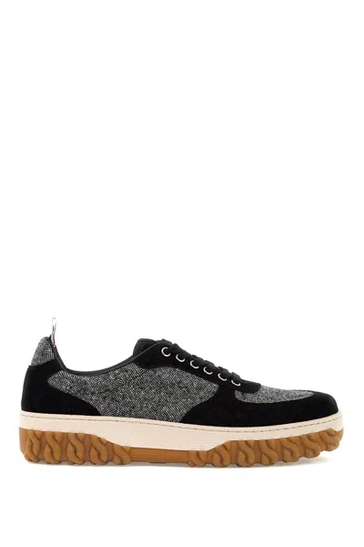 Thom Browne Sneakers Letterman Tweed In Black