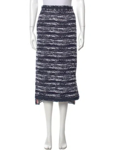 Pre-owned Thom Browne Tweed Midi Length Skirt W/ Tags In Blue