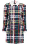 Thom Browne Tweed Mini Sheath Dress In Multicolor