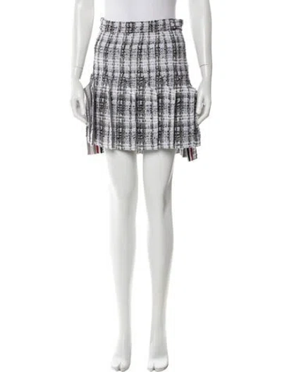 Pre-owned Thom Browne Tweed Mini Skirt In Black