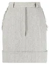 Thom Browne Tweed Mini Skirt In Grey