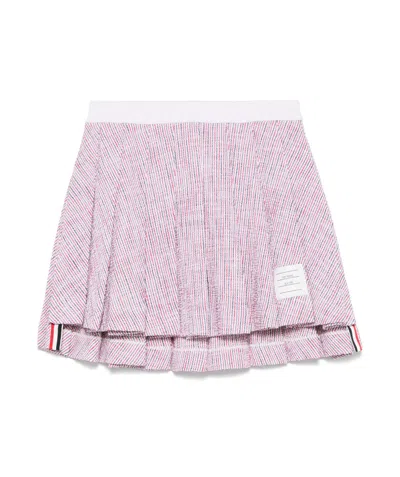 THOM BROWNE THOM BROWNE TWEED MINI PLEATED SKIRT