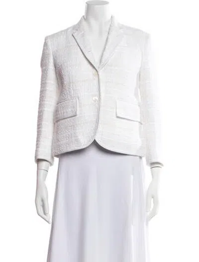 Pre-owned Thom Browne Tweed Pattern Blazer In Blue