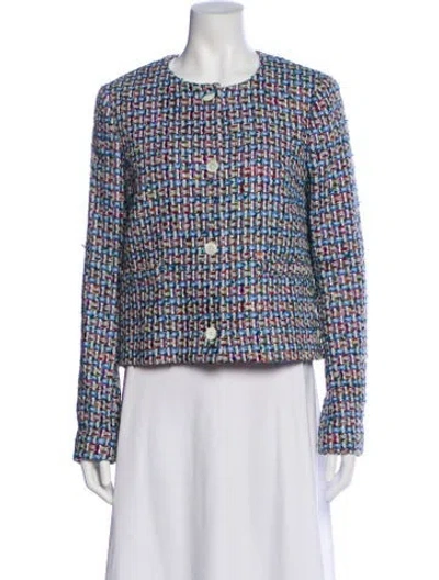 Pre-owned Thom Browne Tweed Pattern Evening Jacket In Blue