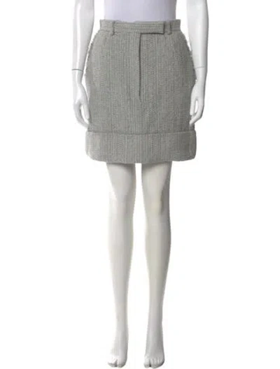 Pre-owned Thom Browne Tweed Pattern Mini Skirt W/ Tags In Gray